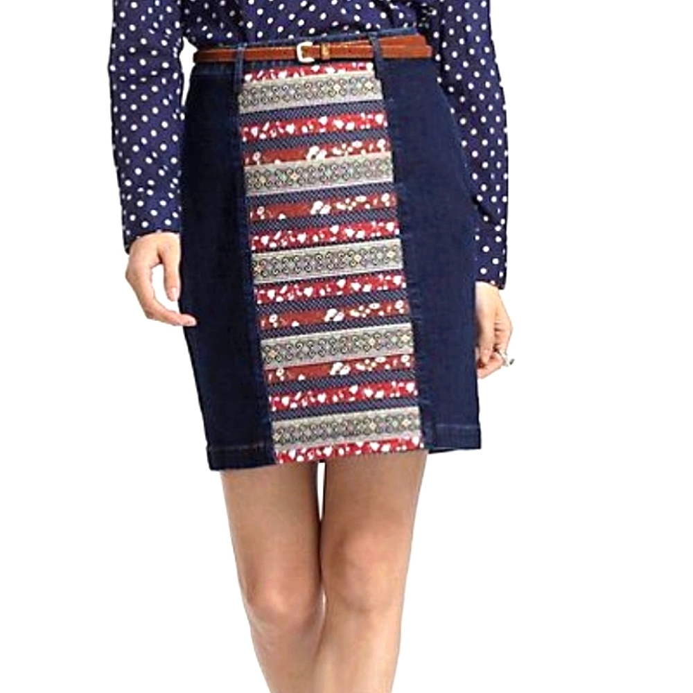 Holding Horses Denim Jean Tapestry Skirt